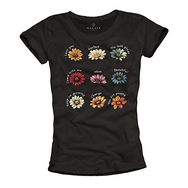 MAKAYA Print-Shirt MAKAYA Print-Shirt Damen Blumen günstig online kaufen