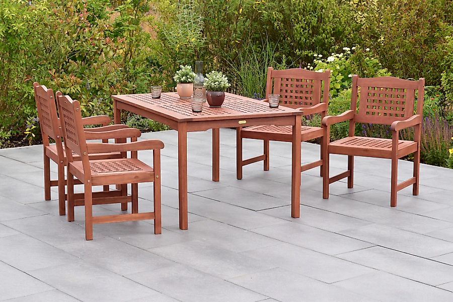 MERXX Garten-Essgruppe ""Lima"", (Set, 5 tlg., Geöltes Eukalyptusholz), Tis günstig online kaufen