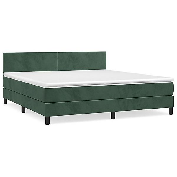 vidaXL Boxspringbett Boxspringbett mit Matratze Dunkelgrün 160x200 cm Samt günstig online kaufen