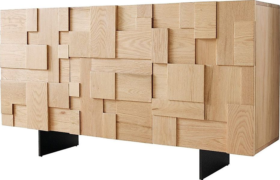 DELIFE Sideboard Puzzle, Eiche Natur 145 günstig online kaufen