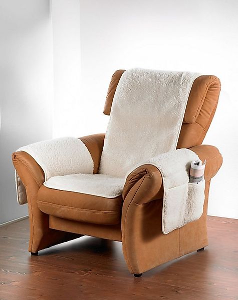 K. & N. Schurwolle Sesselschoner Sesselschoner mit Armlehne und Seitentasch günstig online kaufen