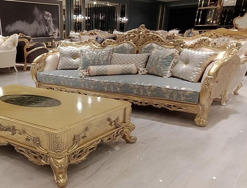 Xlmoebel 3-Sitzer Sitz Dreisitzer Sofa 3 Sitzer Stoff Stil Barock Rokoko Kl günstig online kaufen