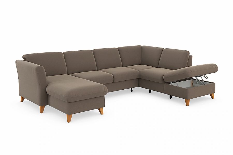 Home affaire Wohnlandschaft "Trelleborg U-Form" Federkern-Polsterung, wahlw günstig online kaufen