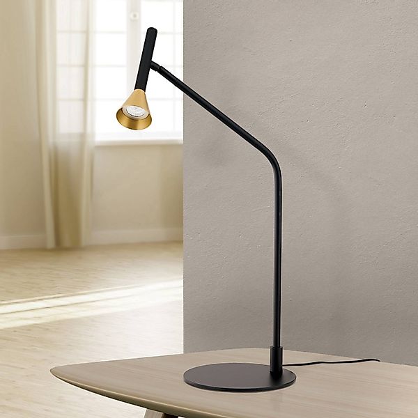 LED-Tischlampe Odeon, schwarz, schwenkbar günstig online kaufen