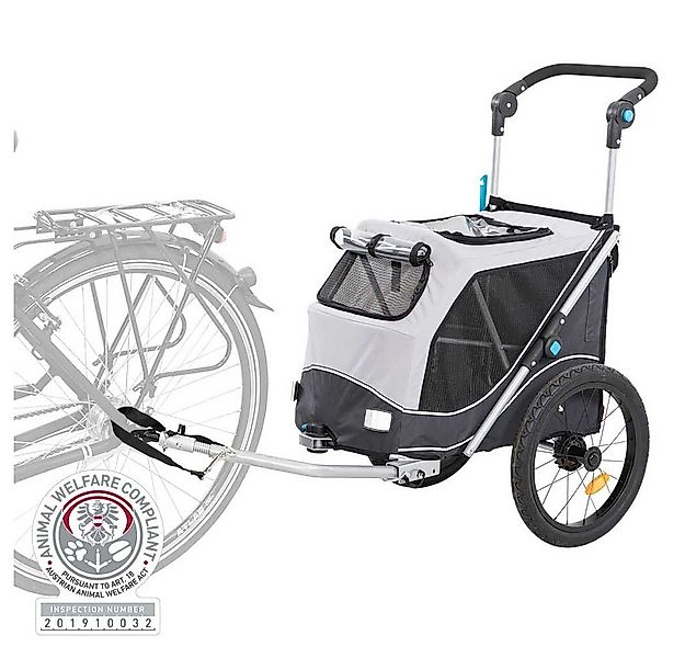 TRIXIE Tierfahrradkorb Trixie Fahrrad-Anhänger für Hunde - grau/schwarz Grö günstig online kaufen