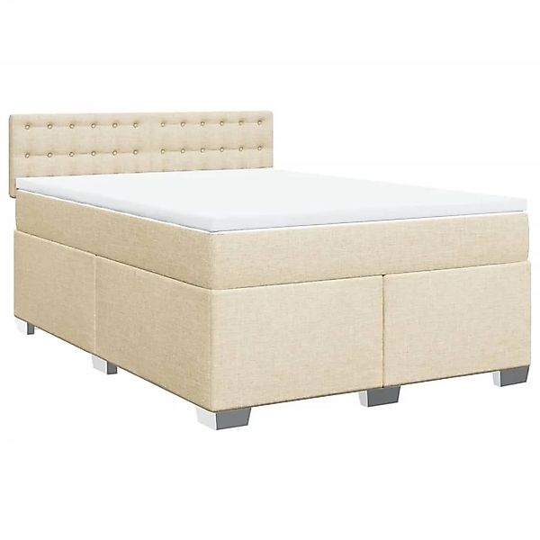 vidaXL Boxspringbett mit Matratze Creme 140x200 cm Stoff 3288230 günstig online kaufen