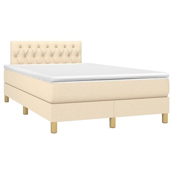 vidaXL Boxspringbett mit Matratze & LED Creme 120x200 cm Stoff 3133946 günstig online kaufen