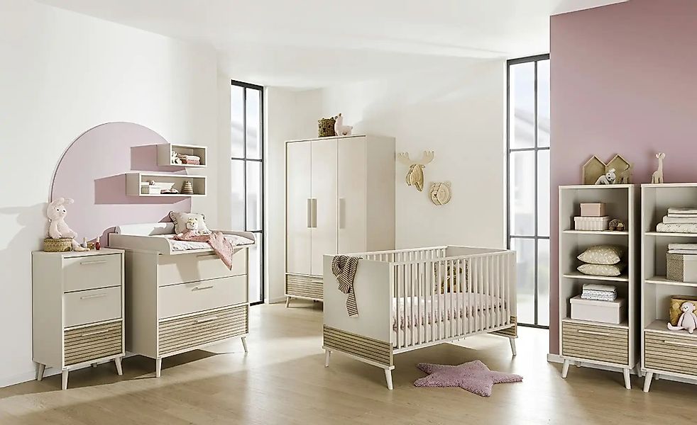 PAIDI Highboard "EEFJE, Regal in modernem Design, Cashmere-Beige mit Groovy günstig online kaufen