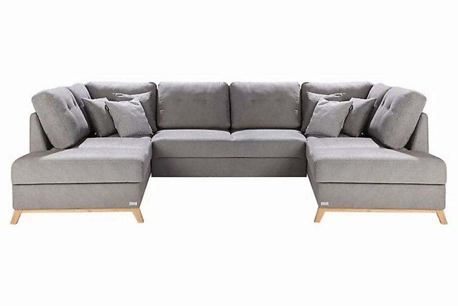 JVmoebel Ecksofa Wohnlandschaft Ecksofa Stoff U-Form Bettfunktion Couch, Ma günstig online kaufen