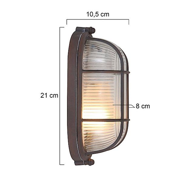 Deckenleuchte Lisanne, braun, oval, Metall, Glas, E27 günstig online kaufen