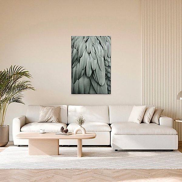 A.S. Création Leinwandbild "Feathers 2 - Wandbild Blau Grau Keilrahmen Fede günstig online kaufen