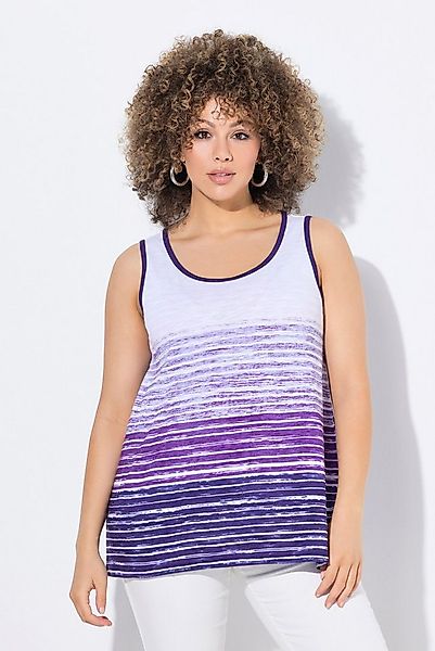 Ulla Popken Longtop Top Streifen-Verlauf A-Linie Rundhals ärmellos günstig online kaufen