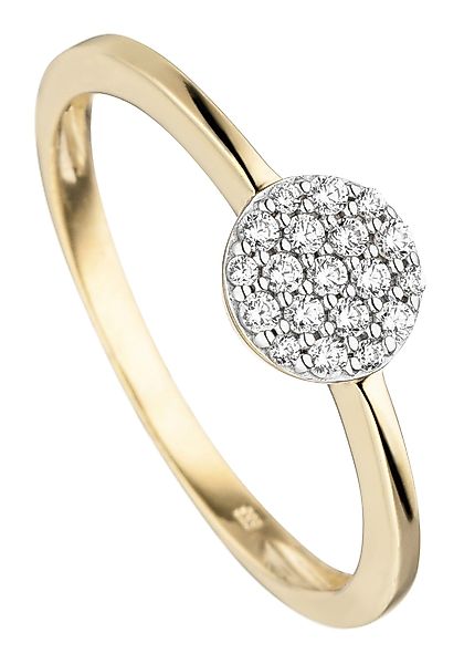 JOBO Fingerring "Ring mit 19 Zirkonia", 333 Gold bicolor günstig online kaufen