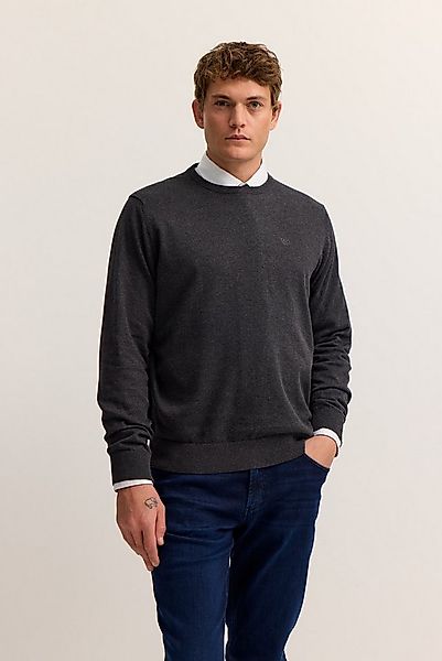 bugatti Rundhalspullover Regular Fit Basic Essential aus reiner Baumwolle günstig online kaufen