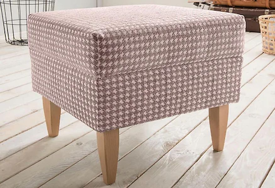 Home affaire Hocker "Asino", mit Hahnentritt-Bezug günstig online kaufen