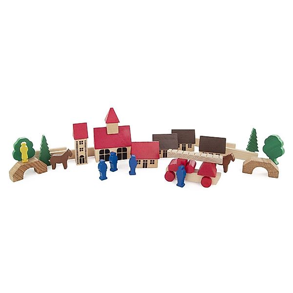 Dregeno Erzgebirge Holzspielzeug Spielzeugdorf mit Feuerwehr günstig online kaufen
