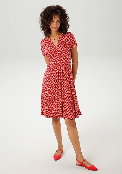 Aniston CASUAL Sommerkleid, mit farbharmonischem Retro-Druck günstig online kaufen