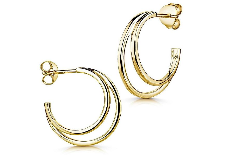 Materia Paar Creolen Damen Gold Doppel Creolen Ohrstecker SO-510, Sterlings günstig online kaufen