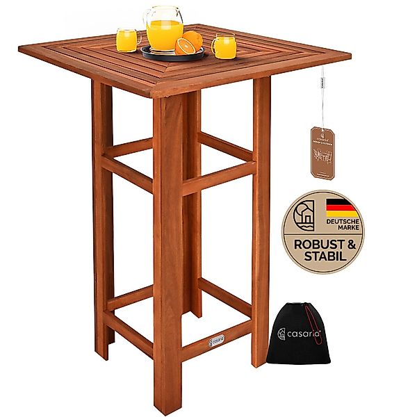 Stehtisch Akazienholz quadratisch 75x75x110cm stabil Braun günstig online kaufen