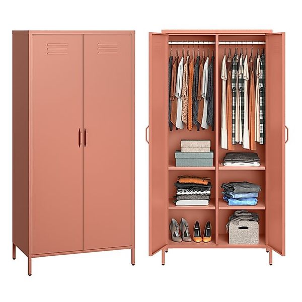 skølm Kleiderschrank Atria (Metall Kleiderschrank) Doppeltür, terrakotta günstig online kaufen