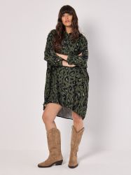 Apricot Druckkleid Animalprint Minikleid, mit Krempelärmeln, günstig online kaufen