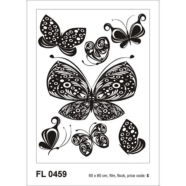 Sanders & Sanders Wandtattoo Schmetterlinge Schwarz 65 x 85 cm 600260 günstig online kaufen