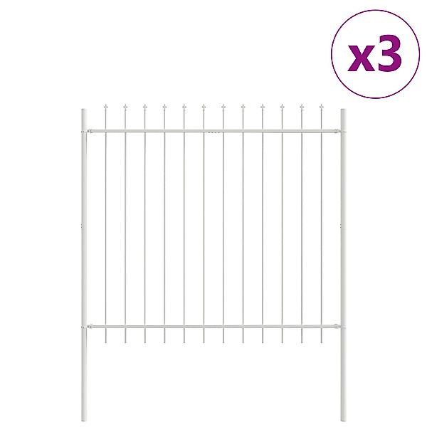 vidaXL Gartenzaun Gartenzaun mit Speerspitzen Weiß günstig online kaufen