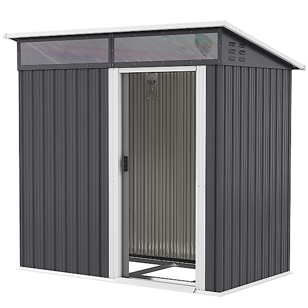 Outsunny Metall Gerätehaus 1,9m² 195x122x182cm Geräteschuppen mit Fundament günstig online kaufen