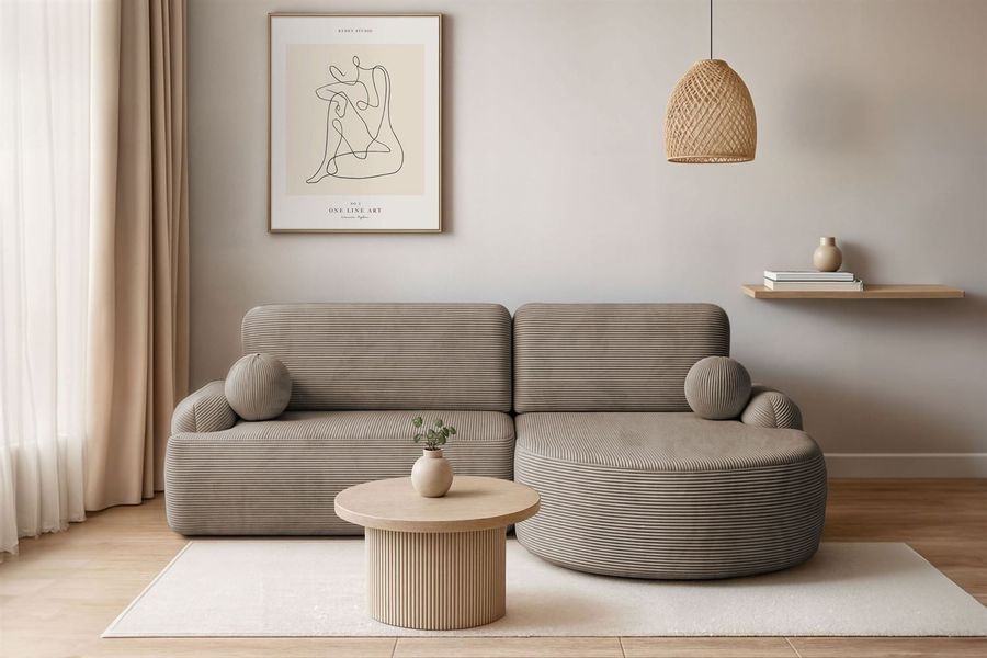 Lookway Ecksofa CLEO CORD Rundes Ecksofa günstig online kaufen