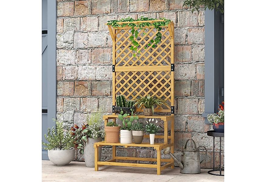 Outsunny Pflanzentreppe Blumentreppe mit 2 Etagen (Blumenregal, 1 St., Pfla günstig online kaufen