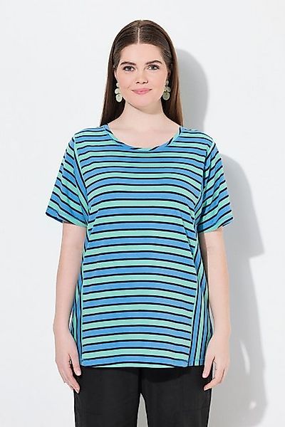 Ulla Popken T-Shirt T-Shirt Streifenmix Rundhals Halbarm Biobaumwolle günstig online kaufen