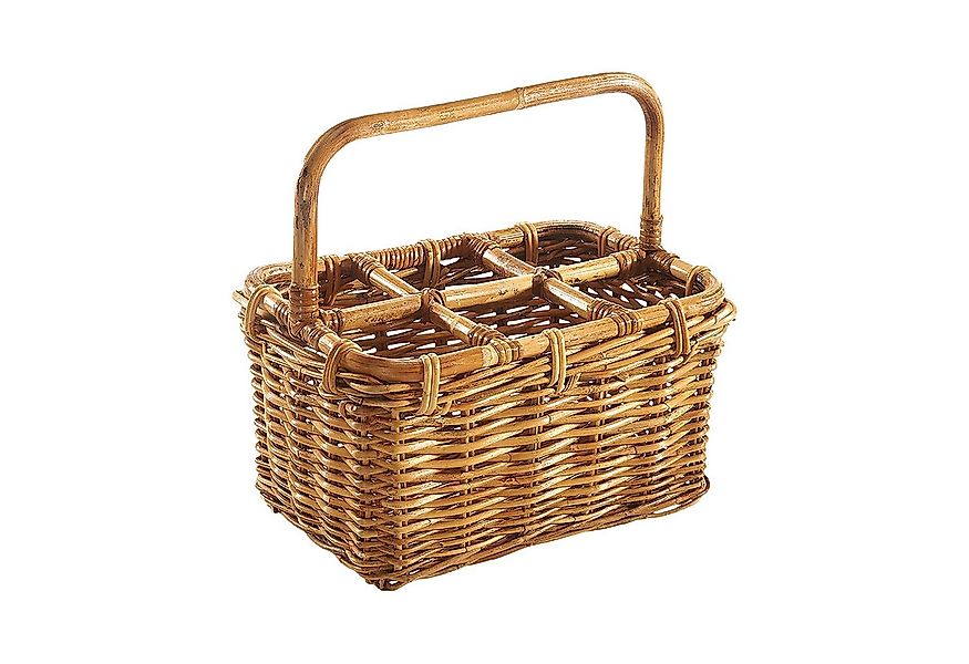 Kobolo Flaschenkorb Flaschenträger für 6 Flaschen aus Rattan lacak, 20 l günstig online kaufen