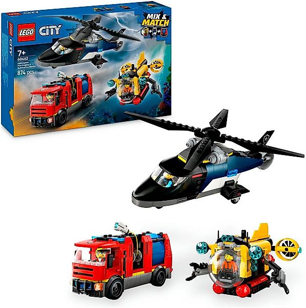 LEGO® Kombinationsset mit Hubschrauber, Löschauto und U-Boot (60462) Konstr günstig online kaufen