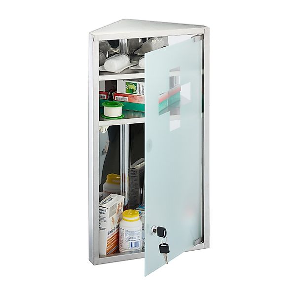 relaxdays Medizinschrank mit Glastür günstig online kaufen