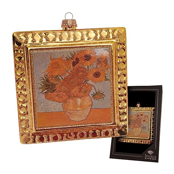 Krebs Glas Lauscha Baumschmuck Sonnenblumen Kunstwerk Goldfarbig 12cm günstig online kaufen