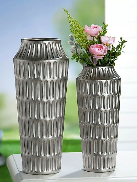 GILDE Tischvase "Metallico, Höhe ca. 37 cm", (1 St.), dekorative Vase aus K günstig online kaufen