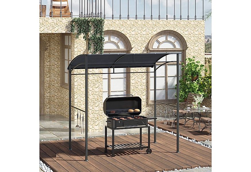 Outsunny Grillpavillon mit Haken für Utensilien, Stahlrahmen, mit 1 Seitent günstig online kaufen