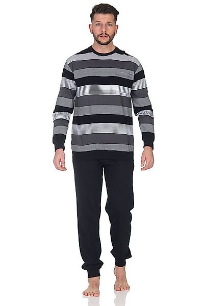 Normann Pyjama Normann Herren Schlafanzug lang mit Bündchen - auch in Überg günstig online kaufen