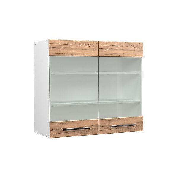 Vicco Glashängeschrank Fame-Line, Goldkraft Eiche/Weiß, 80 cm günstig online kaufen