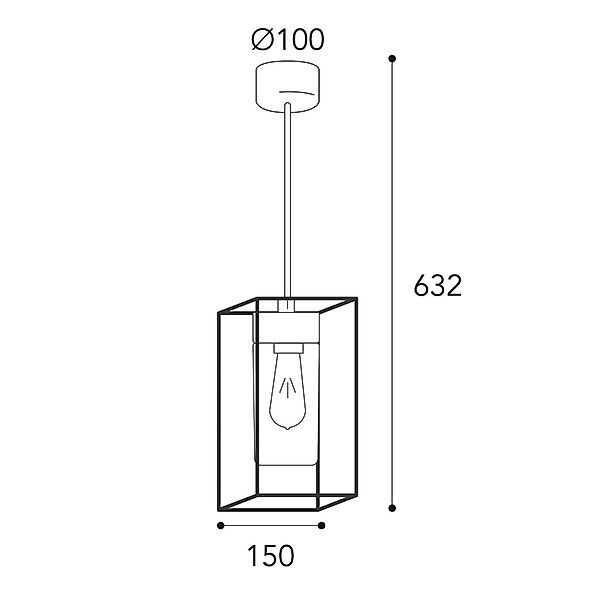 Hängeleuchte Cubic³ 3368 messing antik/klar günstig online kaufen