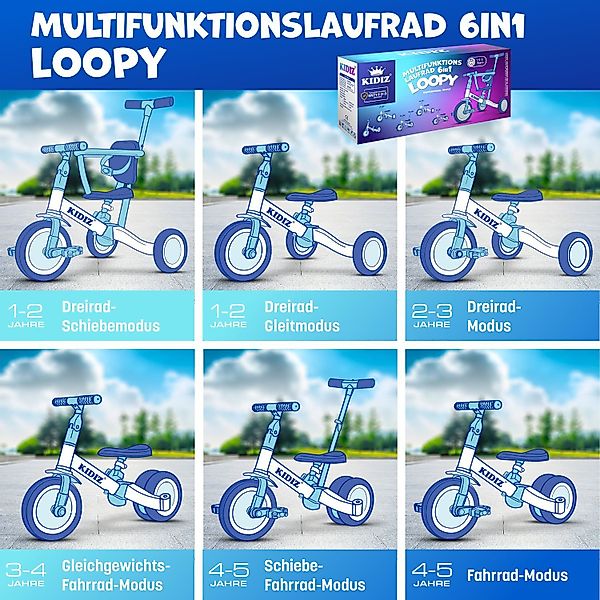 KIDIZ Laufrad, 6in1 Dreirad Loopy Laufräder günstig online kaufen