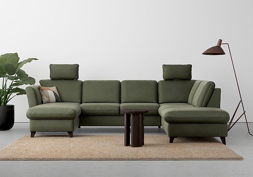 Home affaire Wohnlandschaft "Trelleborg U-Form" wahlweise mit Bettfunktion günstig online kaufen