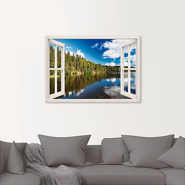 Artland Wandbild "Fensterblick Norwegische Landschaft", Fensterblick, (1 St günstig online kaufen