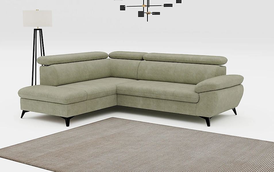 COTTA Ecksofa "Hudson L-Form, B: 256 cm" mit Kopfteilverstellung, optional günstig online kaufen
