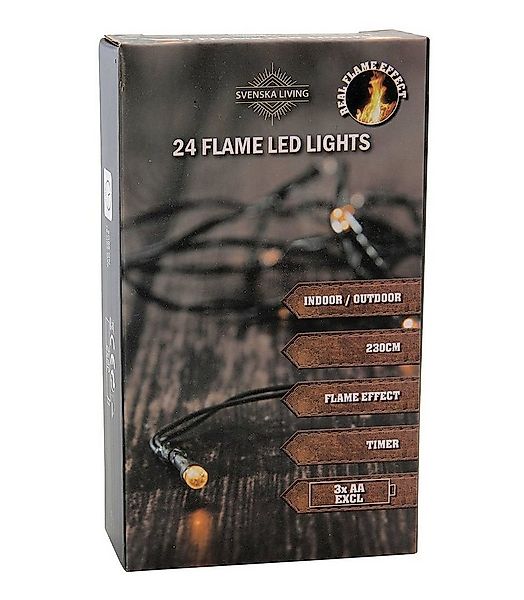 Spetebo LED-Lichterkette Flame Lights Lichterkette mit Timer - 24 LED / 230 günstig online kaufen