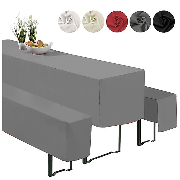 heimtexland Hussen-Set Bierzeltgarnitur Husse 3-teilig Garten Tischdeko, 2 günstig online kaufen