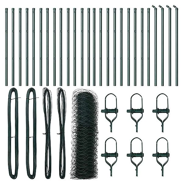 vidaXL Zaunpfosten Grün 50 x 0,6 m 50 mm Gewebe Stahl und PVC 3352703 günstig online kaufen