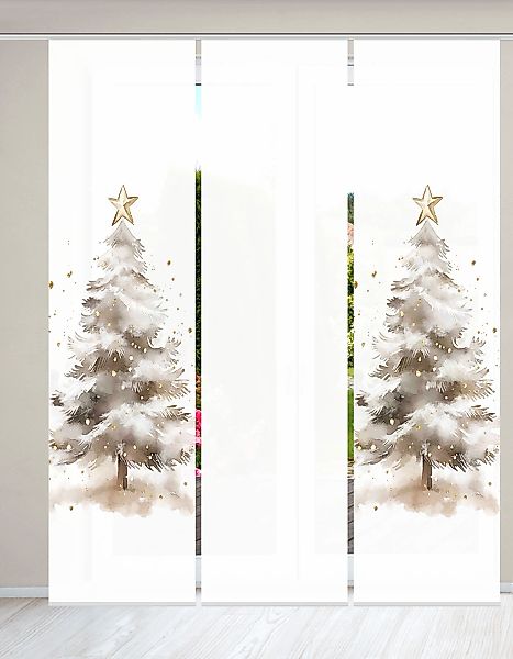 HOME WOHNIDEEN Schiebegardine "CHRISTMAS TREE" Paneelwagen 3 Stk. tlg. SET, günstig online kaufen