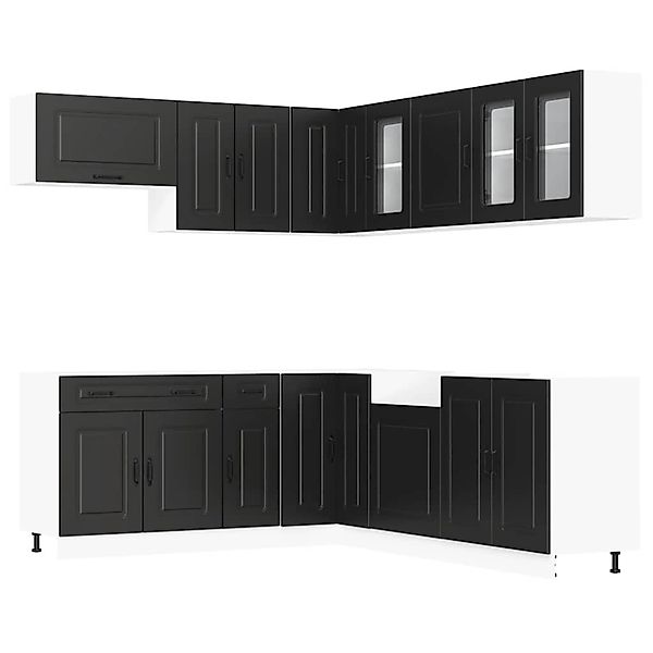 vidaXL 11-Tlg Küchenschrank-Set Kalmar Schwarz Holzwerkstoff 3314912 günstig online kaufen