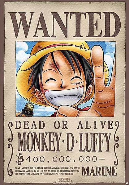 Close Up Poster One Piece Poster Wanted Monkey D. Luffy 68 x 98 cm günstig online kaufen